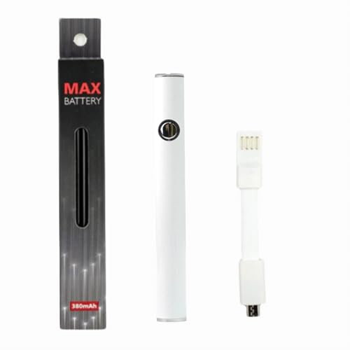 Vape Pen Battery Starter Kit Rechargeable for 510 Thread Cartridges Stick USB Variable Voltage 380 mAh Vaporizer for CBD and Thick Oil Electronic Vaporizer No Nicotine (White)