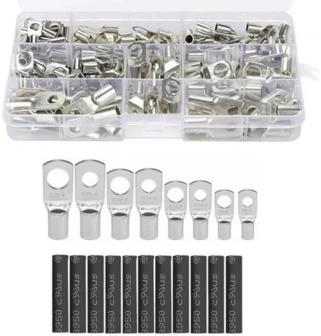 sports flyfree 240Stück Rohrkabelschuhe Kabelschuhe Set Sortiment 6-35mm² Ringösen Ringzungen Kabelschuhe Ring Set