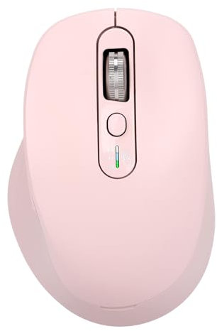 INFINMIND Mouse wireless, Multi-Dispositivo Bluetooth, ricevitore USB 2.4G e doppio Bluetooth, rotella di scorrimento 4 direzioni silenzioso per computer, laptop, PC, MacBook, iPad (Rosa)