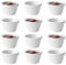 Chabrias Pack of 12 Fluted Traditional Ramekins Condiment Pots, Sauce Ramekins, Dip Bowls, Food Grade Sauce Pots, Sauce Pots, Ramekins, Small Pots for Sauce, Made in England (White 1.5oz)