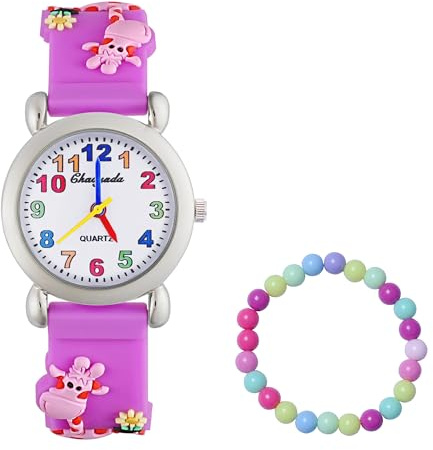 MUXIJIA Kinder Uhren für Mädchen ab 3-10 Jahre, Analog Quarz Armbanduhr Jungen Uhr Mädchen Uhr, 3D Cartoon Mädchenuhr Silikon Uhrenarmband Kinderuhr