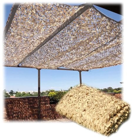 Filet de Camouflage Net Renforcé Militaire 1.5x2 2x3 3x3 3x4 3x5 3x6 5x5 3x10m, Filet D'ombrage Blanc, Voile D'ombrage Exterieur for Chasse, Pergola, Protection Solaire