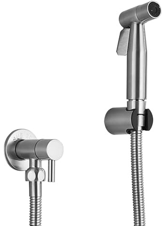 HARNART Kit Douchette WC Brossée Pulvérisateur de toilettes pour bidet et de toilettes en acier inoxydable,Kit de pulvérisateur de bidet,pulvérisateur de robinetterie Pulvérisateur de WC
