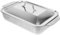 STOBAZA Deep Roasting Pan with Lid Large Stainless Steel Baking Tray for Fish Shrimp Vegetables Rectangular Roaster for Home Restaurant Use Stylish Kitchen Cookware