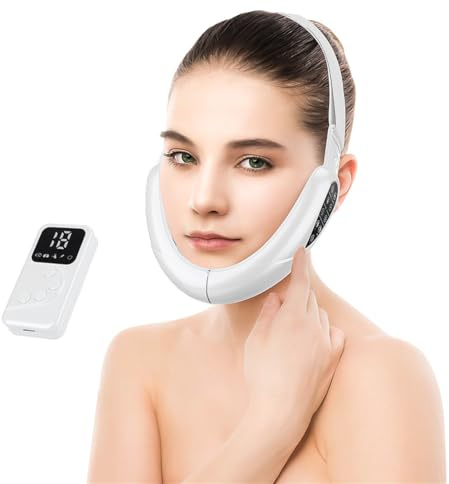 4-in-1 EMS & LED Gesichtslifting massager – Non-invasive Anti-Aging mit Mikrostrom, Rot-/Blaulicht & Infrarotwärme – Hautstraffung & Faltenreduktion zu Hause & auf Reisen für reife Haut & Doppelkinn