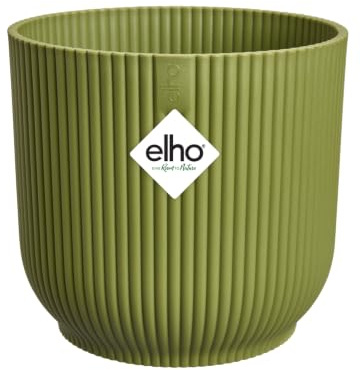 elho Vibes fold rund 22cm Blumentopf - Ferngrün | Ø 22 x H 20.2 cm | Für den Innenbereich geeignet | 100% recycelter Kunststoff
