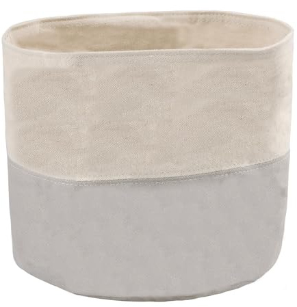 Wafuesh Cesta de Pan Anticolapso con Cordón, 100% Algodón, Ø 25 cm, Ajustable en Altura, Ideal para Guardar Panecillos, Tostadas y Pasteles, Color Gris Azulado, Diseño Elegante