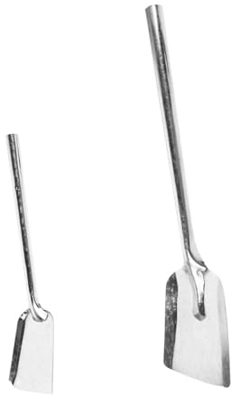 TOYANDONA Paletta Per Carbone e Pala Per Pulizia Stufa in Acciaio Spesso, Set 2 Pezzi Pala Grande e Piccola, Attrezzi Per Braciere Domestico Per Rimozione Cenere e Fuliggine