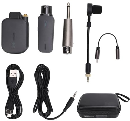 Odorkle Microfonico Wireless per Sassofono, Microfono per Strumenti Ricaricabile UHF con qualità del Suono Chiara per Artisti di Fiati e Ottoni