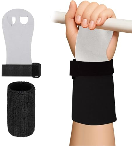 2 Riemchen Turnen, Turn Sachen für Reck und Handschoner Inliner Kinder, Griffpads mit Handgelenkband (Textil), für Kinder, Gymnastik und Training