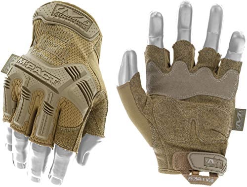 Mechanix M-Pact Coyote Taktische Fingerlose Arbeit Handschuhe, Größe: M, Braun