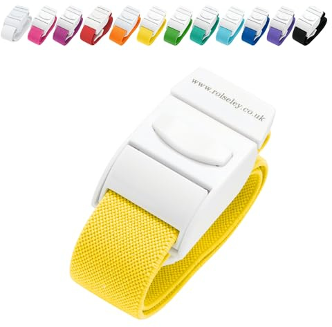 ROLSELEY Quality Latex Free Medical Tourniquet with Quick and Slow Release Buckle for NHS Nurses, Paramedics, A&E, Phlebotomists, Doctors and Medical Students (Yellow)