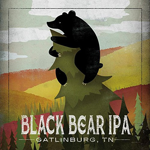 Buyartforless Schwarzer Bär, IPA Gatlinburg TN von Ryan Fowler, 30,5 x 30,5 cm