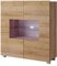 Mirjan24 Kommode Calabrini BR01 mit 2 Türen, Sideboard, Anrichte, 100x107x35 cm, Highboard, Mehrzweckschrank, Wohnzimmer (Eiche Gold, mit Blauer LED Beleuchtung)