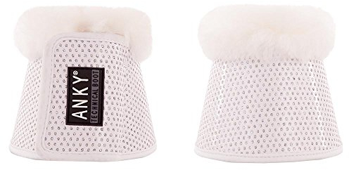 Anky Springglocken mit Lammfell u. Glitzer M Weiß