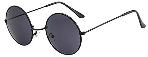 Lazzboy Frauen Männer Vintage Retro Brille Unisex Driving Round Frame Sonnenbrille Eyewear Runde Mit Schmalem Metall Gestell(I)