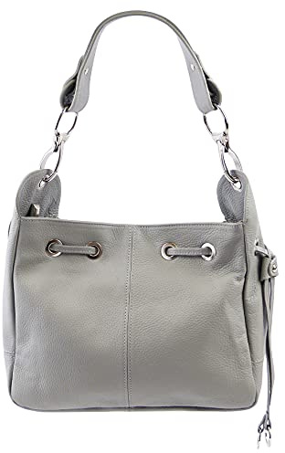 SH Leder Echtleder Schultertasche Handtasche Genarbte Leder 31x25cm Anna G488