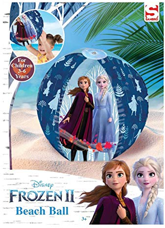 Sambro DFR2-3861 Ballon d'eau Disney La Reine des Neiges II Anna et Elsa pour Enfants à partir de 2 Ans avec Valve de sécurité Idéal pour Piscine, Plage et Piscine 42 cm