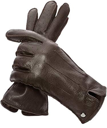 PEARLWOOD Herren Lederhandschuhe TRIUMPH für Autofahrer I aus Ziegenleder I Braun Größe XL