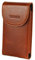 Leather Cell Phone Belt Holster for iPhone 15 Pro Max iPhone 16 Pro Samsung Galaxy S25 S25+ Flip Cell Phone Case for Belt Universal Smartphone Belt Pouch with Loop Clip for Men, brown