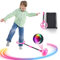 Kqpoinw Sports Swing Ball, Flashing Jumping Ring - Foldable Skip Ball Fitness Jump Rope Fat Burning Game for Adults and Children (Pink)