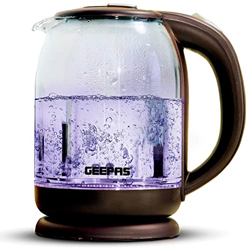 Geepas Illuminating Electric Glass Kettle (Brown)