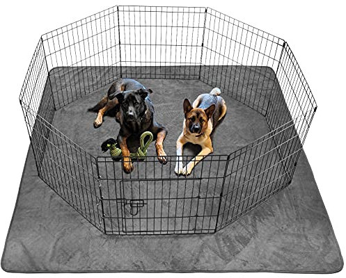 1er Welpenunterlage Waschbar Puppy Training Pads,182*182cm Schnell Absorbierend Haustier Hygieneunterlage, Wiederverwendbar Trainingsunterlagen für Welpen,Groß, Alte, oder inkontinente Hunde Grau