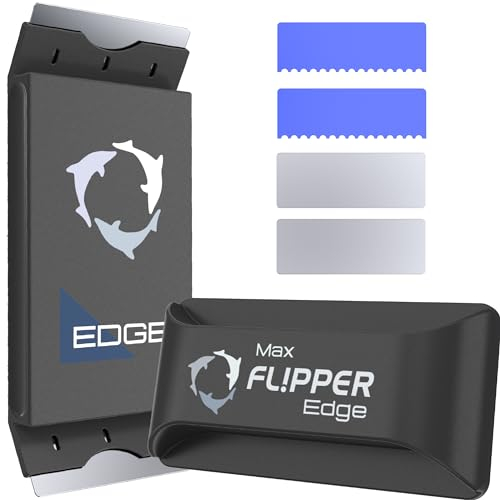 Flipper Edge 2-in-1 Schrubber, Schaber, schwimmend, magnetisch, Aquarium-Reiniger mit zwei Klingen, effiziente Glas- und Acryl-Aquarium-Reinigungswerkzeuge (max)