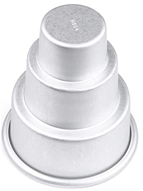 Mini-Kuchenform, Werkzeuge zum Dekorieren von Pfannenkuchen, dreistufige Mini-Form DIY 3-Tier Puddingform für Cupcakes, Schokoladenform, Backform für Backblech Runde Käsekuchenform (B, 11.3*6*11cm )