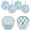 The Christmas Workshop Set of 14 Christmas Baubles/Various Festive Designs/Gift Boxed Christmas Tree Decorations / 7.5cm Diameter Baubles (Light Blue Ice Skating)