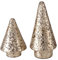BOLTZE 2tlg. Deko-Aufsteller Zernes I H 13cm & 18cm I Silberne Deko-Tannenbäume, modern & stilisiert I Weihnachtsbaum, Weihnachts-Deko, Wohnzimmer, Advents-Dekoration zum Hinstellen, Christmas X-Mas