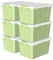 Cetomo 15L*6 Storage Boxes with Lids, Plastic Storage Bins with Latching Buckles, Click Closure, Stackable, Nesting, Organizer for Home Office Clothes, Green, 15L-6 Pack