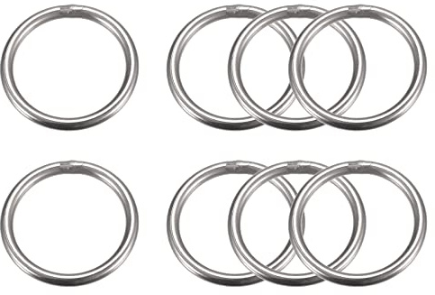 sourcing map Edelstahl-O-Ringe, 8 Stück, 40 mm Außendurchmesser. 3 mm Dicke, Mehrzweck-Metall-geschweißte O-Ringe, runde Ringe für Hardware, Gepäckzubehör