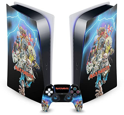 Head Case Designs Offizielle Iron Maiden Best of Beast Grafik Kunst Vinyl Frontplatte Haut Gaming Aufkleber Abziehbild kompatibel mit Sony Playstation 5 PS5 Digital Console and DualSense Controller