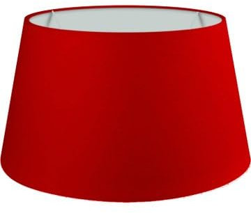 Wogati Premium Lampenschirm E14/E27 Baumwolle | verschiedene Größen & Farben | Farbe: Rot | Stehlampe + Hängelampe für Tischlampe, XXL = ØU: 35cm | ØO: 27cm | H: 20cm