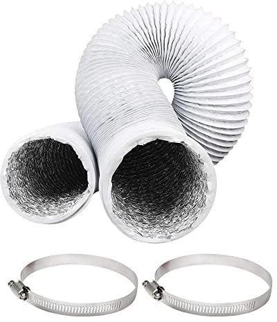 DXiongW Tumble Dryer Vent Hose 4 Inch Aluminum Flexible Duct Hose 5 FT Insulated Ventilation Ducting with 2 Stainless Hose Clamps for Extractor Fan Dryer Cooker Hood Kitchen Bathroom