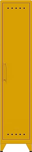 Bisley Fern Locker Garderobenschrank aus Metall | Spind mit 3 festen Fachböden im Retro-Instustrial Design in Sunflower