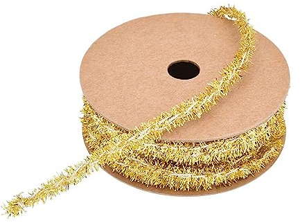 LUMoony Geschenkband Glitter Metallic Sparkle Stoffband 1 Rollen Weihnachtsbaum Lametta Girlande Weihnachten Dünnes Lametta Band Lametta für Weihnachten Girlande Hochzeit Party Dekoration