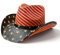 Herren Damen Strohhut Cowboyhut Cowgirl Gewebter Sonnenhut Western Cowboyhut Zwei dekorative Bänder, Rot - Amerikanische Flagge, Einheitsgröße