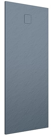 Piatto Doccia 90x160 cm Grigio Effetto Pietra Rettangolare in SMC Riducibile Samos