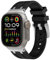 Wingle Cinturino di ricambio per Apple Watch, cinturino in pelle per Apple Watch, chiusura nera, Ultra/Ultra 2 49mm/45mm/44mm/42mm, Silicone, Senza Gemme