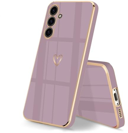 HopMore Handyhülle für Samsung Galaxy S23 FE 5G Hülle Silikon Case mit Motiv Süße Herz Mädchen Frau Stoßfest Schutzhülle Ultra Dünn Weich TPU Silikonhülle Cover für Samsung S23 FE, Sakura Lila