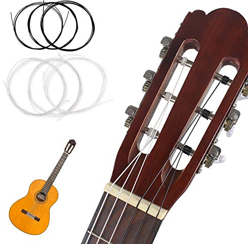 Corde Chitarra Classica Nylon Set per Chitarra Acustico C103 (Nero e Bianco)