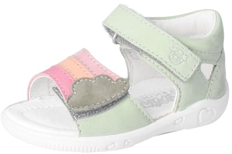 RICOSTA Mädchen Riemchensandalen TIA, Baby und Kleinkinder Lauflernschuhe, Weite: MITTEL, flach, Sommerschuhe, Freizeitschuhe, Avocado (520), 20 EU
