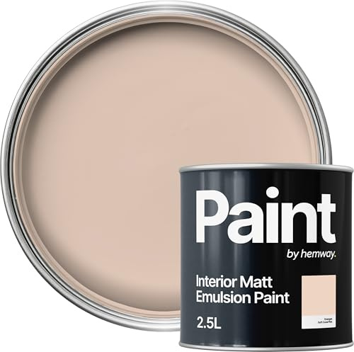 Hemway Soft Coral Pink Paint 2.5 L, Indoor Matt Finish, One Coat | Wall Paint, Acrylic & Water-Based Emulsion, Quick Dry & High Coverage for the Kitchen, Bathroom & Bedroom Walls & Ceiling