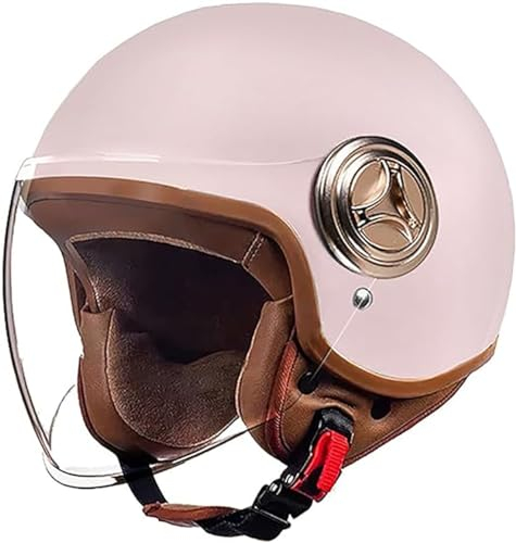 GAORUTO Demi-Casque Ouvert Brain – Casquette Jet Casque Dot/ECE Rétro Casque de Moto Cruiser Chopper Scooter Crash Jet Demi-Coque Casque pour Homme Femme G,54~61CM