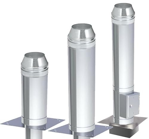 Schornsteinerhöhung doppelwandig 30mm Dämmung DN 150mm Einschub eckig - Höhe 1500mm inkl. Putztür