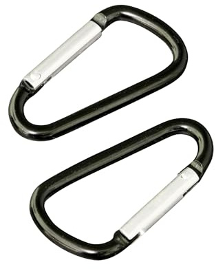 Karabinerhaken, 48 mm, Aluminium, schwarz, 100 Stück