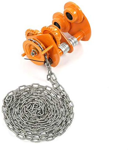 Schwerlast-Handlaufwagen mit 3-Meter-Kette, 1,5 Tonnen Maximale Belastung, Arbeitssparender Handschubbalkenroller für Fabriken, Lagerhäuser