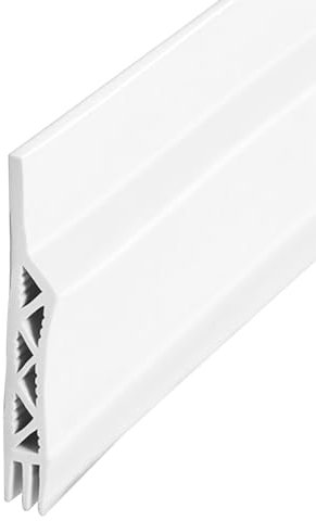 Washranp Cut-to-fit Door Seal Self-Adhesive Stopper Silicone Strip Waterproof Adhesive Weather Stripping Soundproof Gap Filler for Home Bedroom Kitchen White S